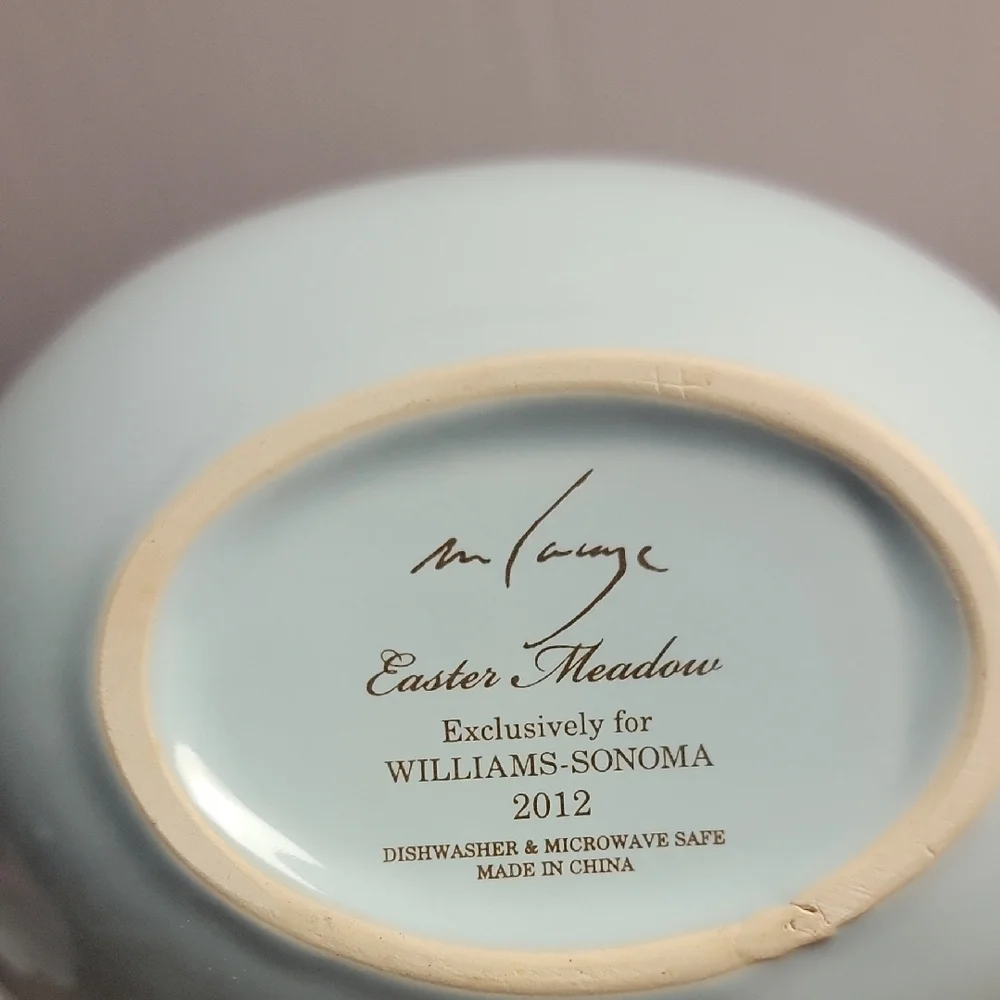 Williams Sonoma Easter Meadow Cream and Brown Ramekins